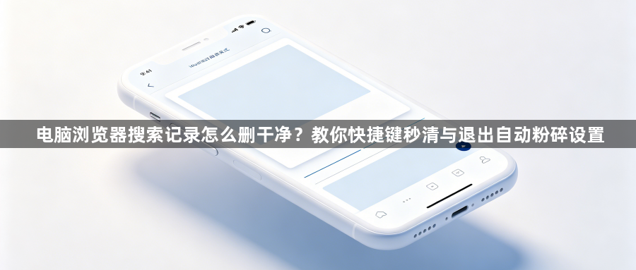 电脑浏览器搜索记录怎么删干净?教你快捷键秒清与退出自动粉碎设置1
