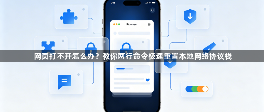 网页打不开怎么办？教你两行命令极速重置本地网络协议栈1