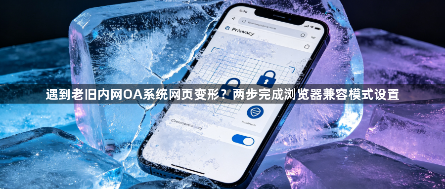 遇到老旧内网OA系统网页变形？两步完成浏览器兼容模式设置1