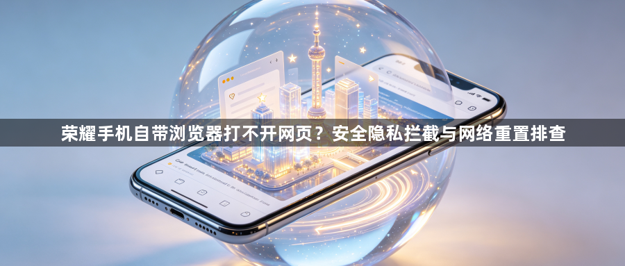 荣耀手机自带浏览器打不开网页？安全隐私拦截与网络重置排查1